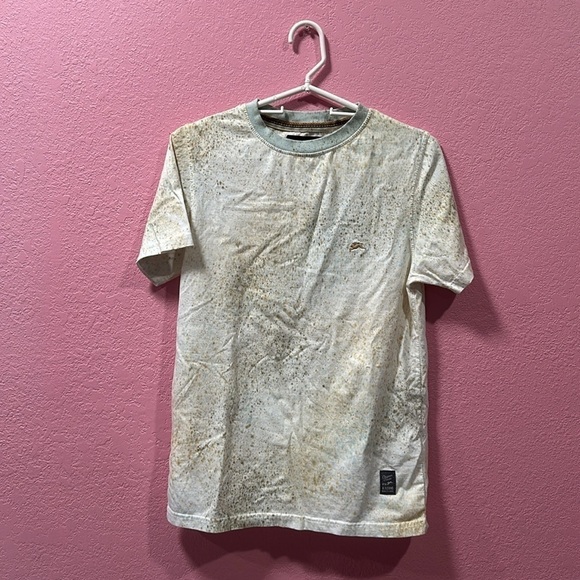 A TIZIANO Men’s Cream Paint Splatter T-Shirt Size Small - Picture 1 of 5